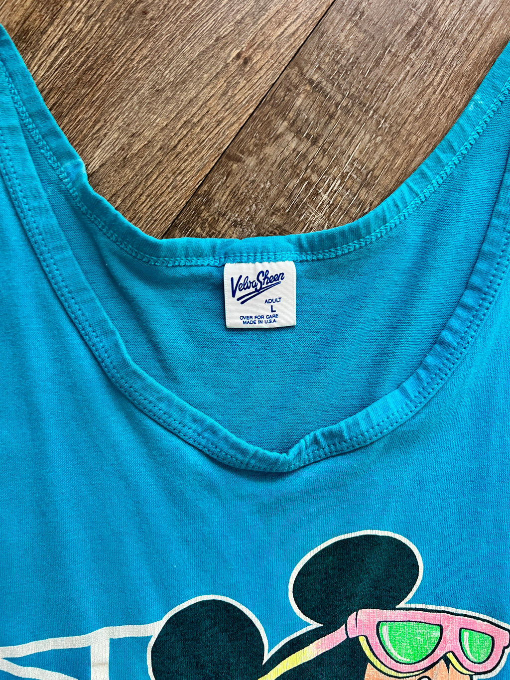 1305 - Blue Velva Sheen Florida Mickey Tank - L