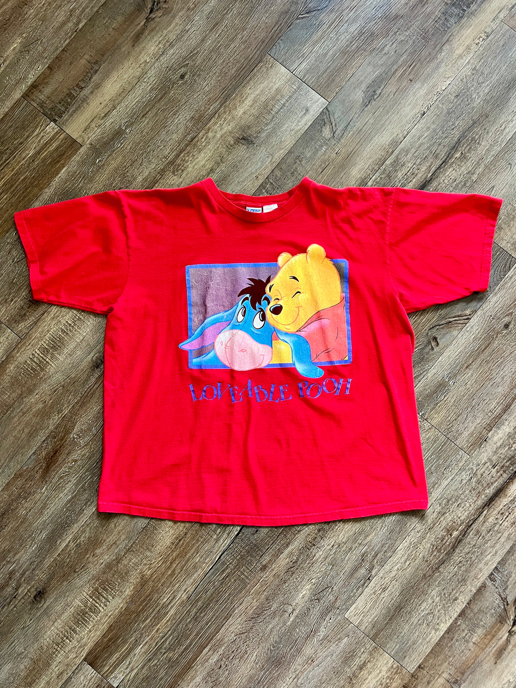 1307 - Red Eeyore & WTP Loveable Pooh Shirt - XL