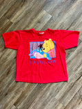 1307 - Red Eeyore & WTP Loveable Pooh Shirt - XL