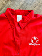 1309 - Red Embroidered Disney Store Mickey Head Cast Member Button Down - 2XL