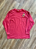 1310 - Red Embroidered Leap Frog Donald & Mickey Pocket Long Sleeve - XL