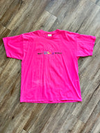 1312 - Pink Embroidered Rainbow WDW Logo Mickey Shirt - XL