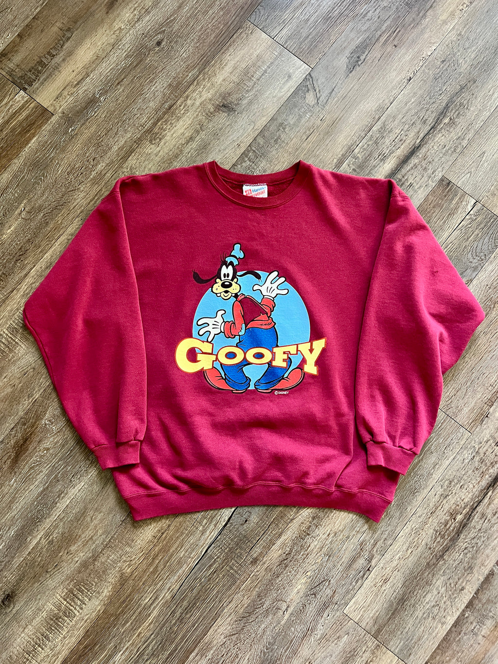 1314 - Burgundy Surprised Goofy Crewneck - XL