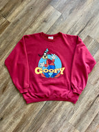 1314 - Burgundy Surprised Goofy Crewneck - XL