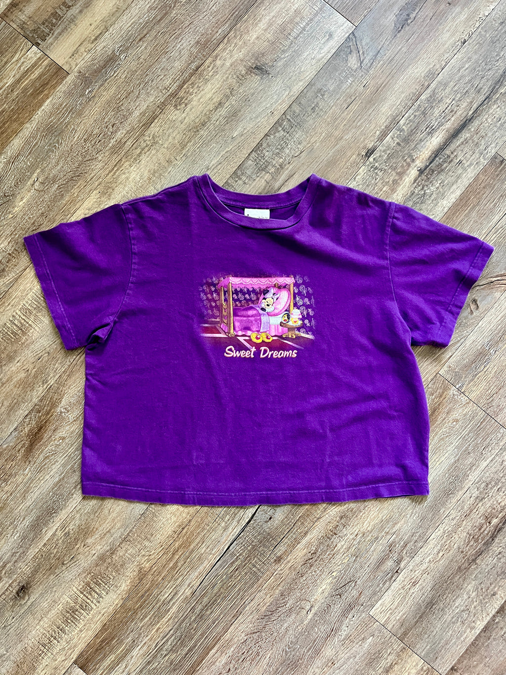 1315 - Purple Cropped Minnie Sweet Dreams Sleep Shirt - L/XL