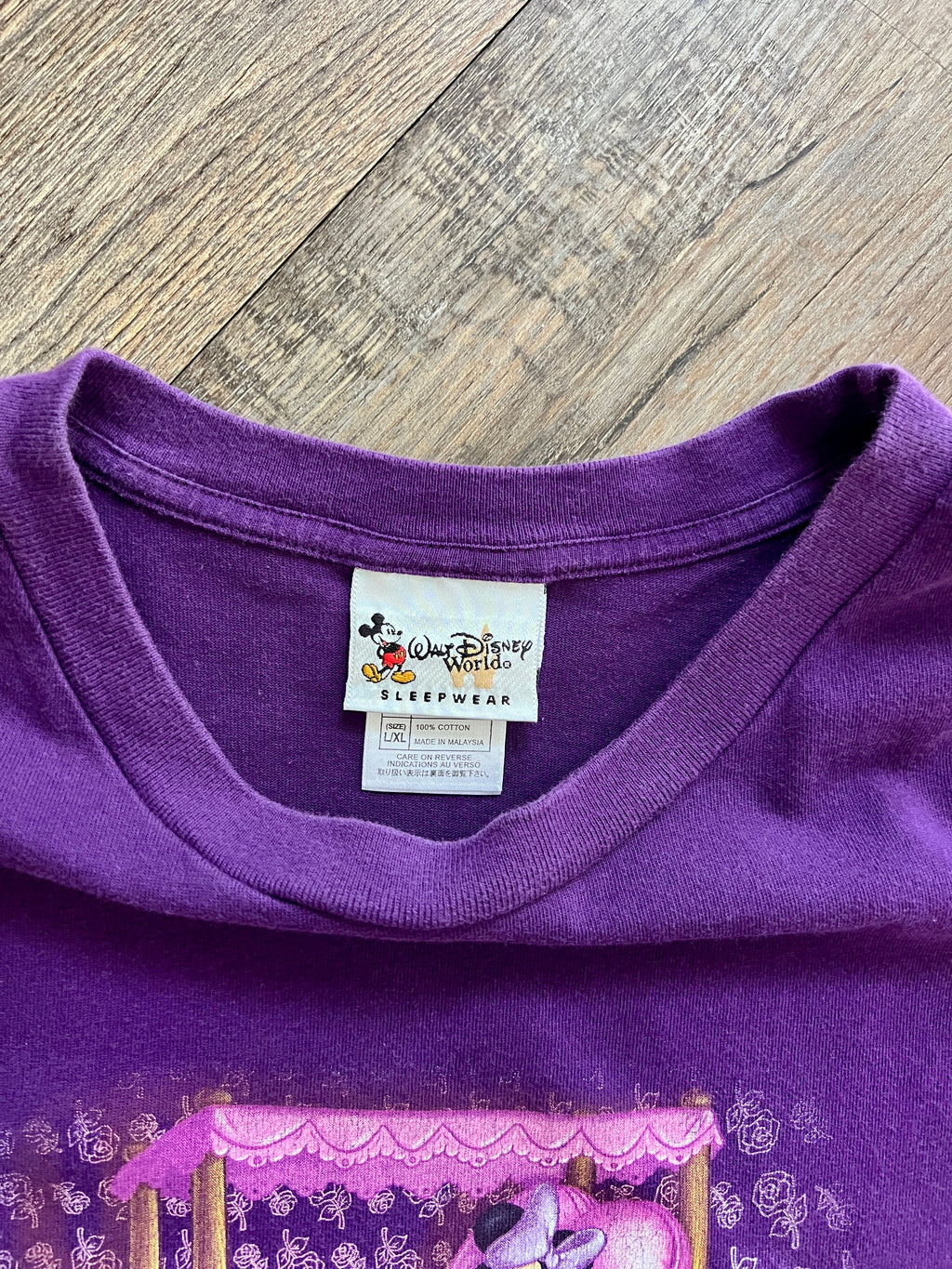 1315 - Purple Cropped Minnie Sweet Dreams Sleep Shirt - L/XL