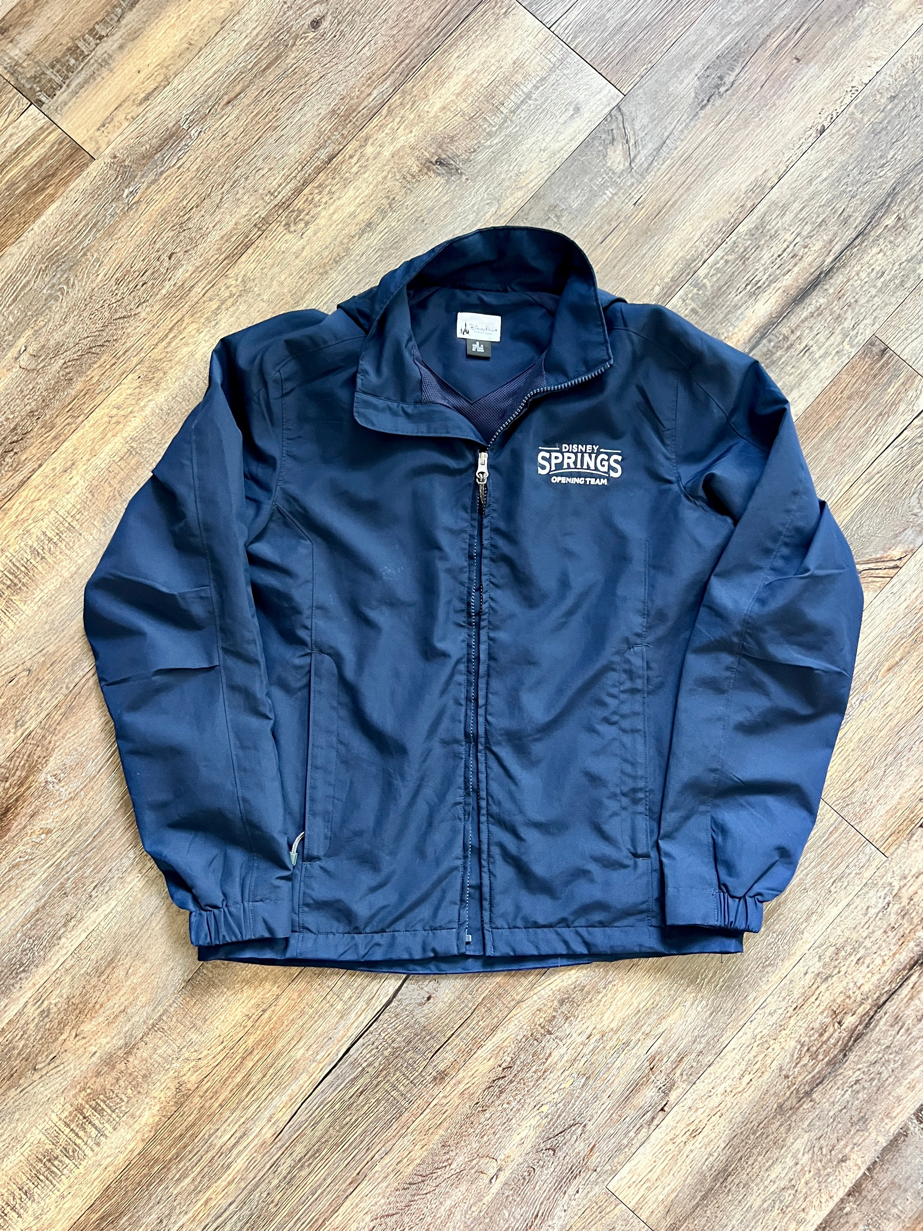 1316 - Navy Disney Springs Opening Team Zip Up Collapsible Hood Windbreaker - S