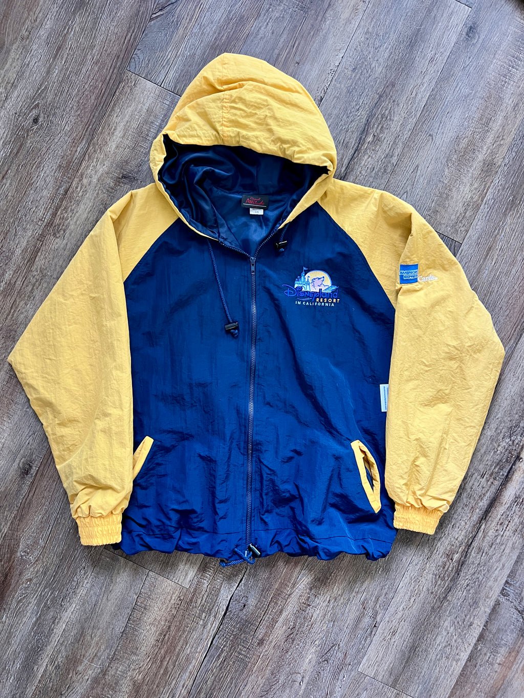 1319 - Blue & Yellow Disneyland Resort Zip Up Windbreaker - L