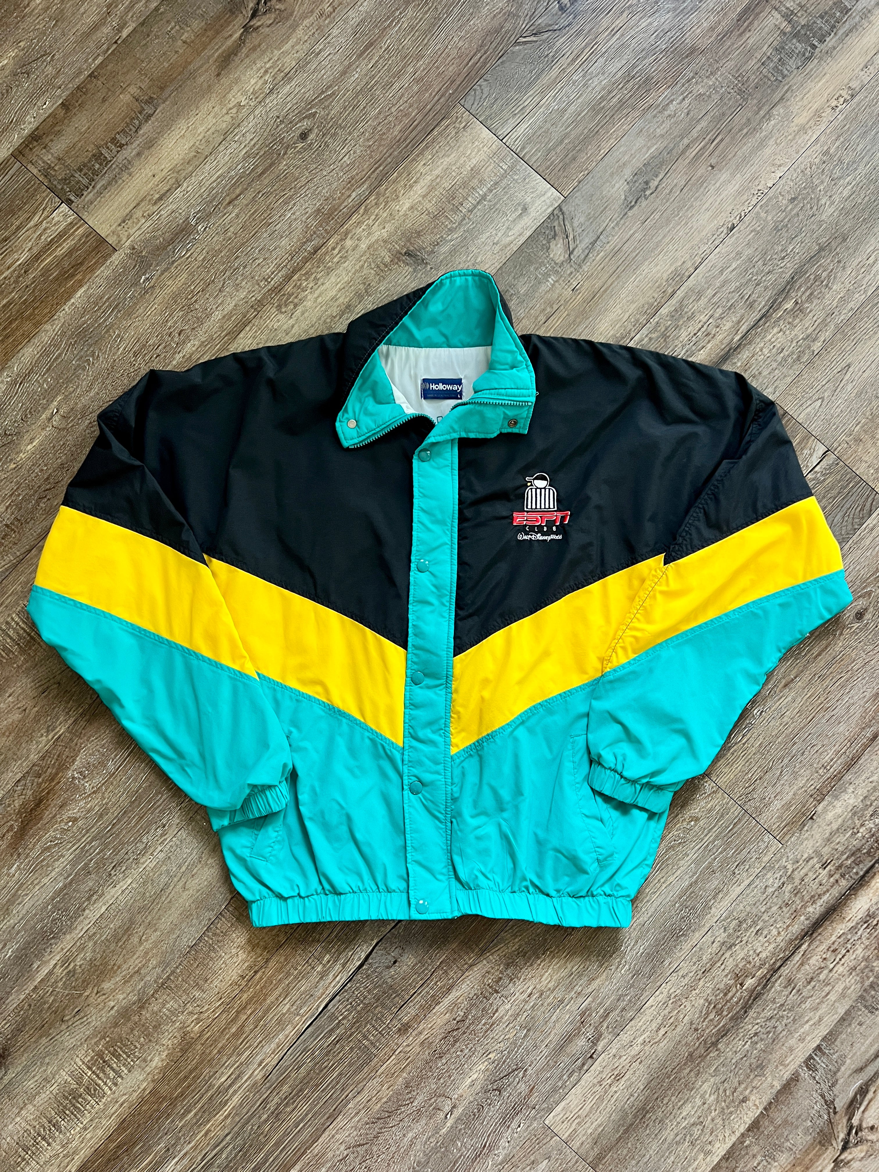 1320 - Black, Yellow, & Teal ESPN Club WDW Jacket - L