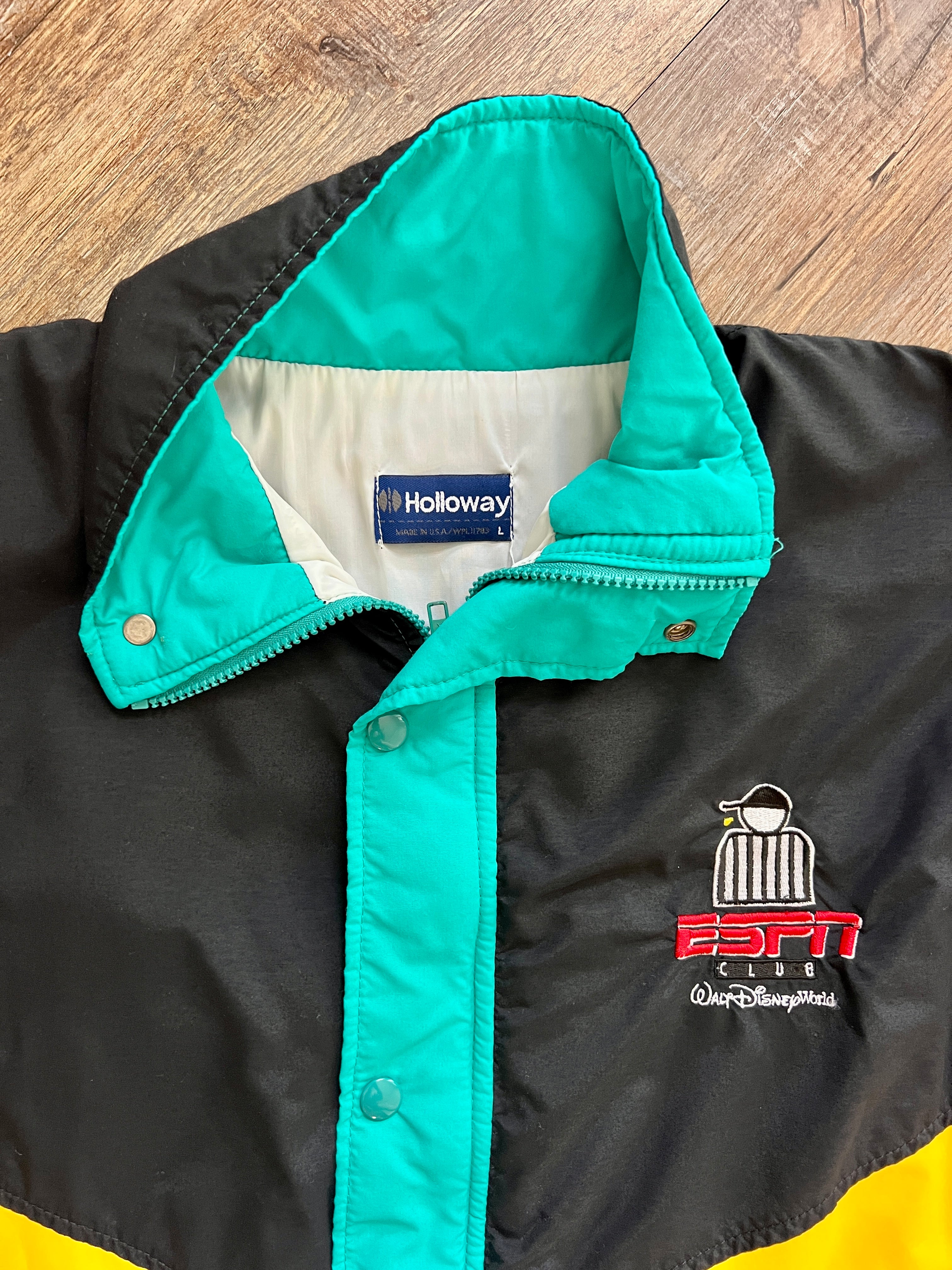 1320 - Black, Yellow, & Teal ESPN Club WDW Jacket - L
