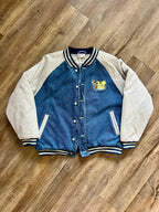 1321 - Denim Embroidered WDW The Happiest Celebration on Earth Varsity Jacket - M