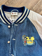 1321 - Denim Embroidered WDW The Happiest Celebration on Earth Varsity Jacket - M