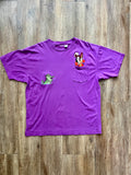 334 -Purple Embroidered Captain Hook & TikToc Crock Shirt - L/XL