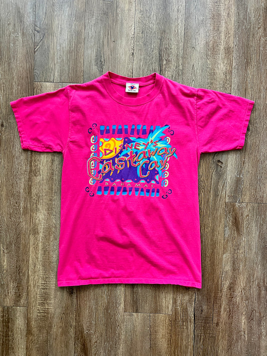 341 -Pink Castaway Cay Bahamas Shirt - M