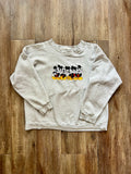 313 -Grey Embroidered Sitting Mickey Crewneck - L