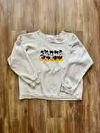 313 -Grey Embroidered Sitting Mickey Crewneck - L