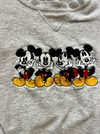 313 -Grey Embroidered Sitting Mickey Crewneck - L