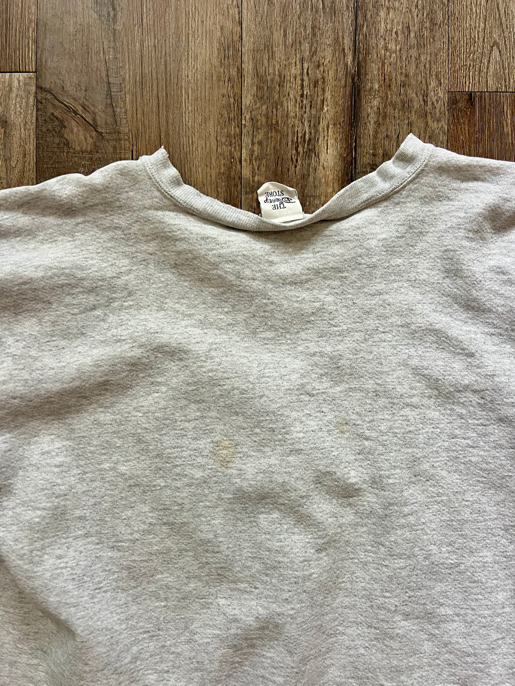 313 -Grey Embroidered Sitting Mickey Crewneck - L