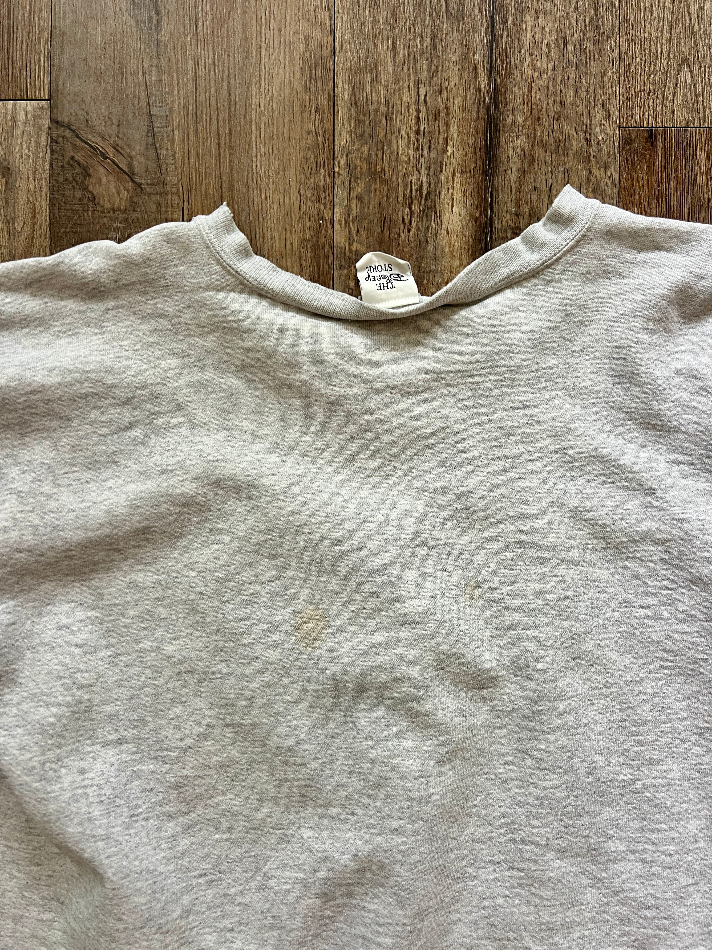 313 -Grey Embroidered Sitting Mickey Crewneck - L