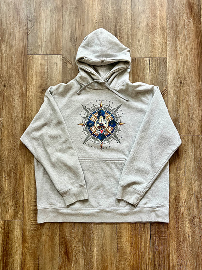317 -Grey DCL Captain Mickey Compass Hoodie - 2X