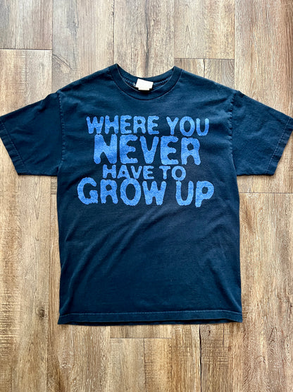 319 -Navy Where You Never Have To Grow Up WDW Shirt - L