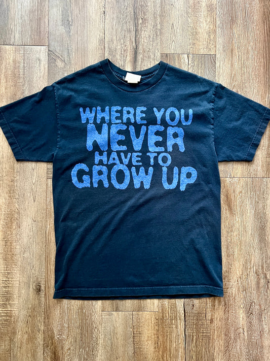 319 -Navy Where You Never Have To Grow Up WDW Shirt - L