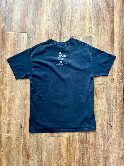 319 -Navy Where You Never Have To Grow Up WDW Shirt - L