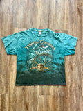 324 - Teal Tie Dye Pirates of the Caribbean Skeleton Steering Shirt - XL