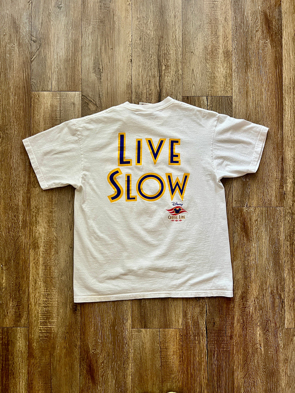 330 -White DCL Cruise Fast Live Slow Shirt - L