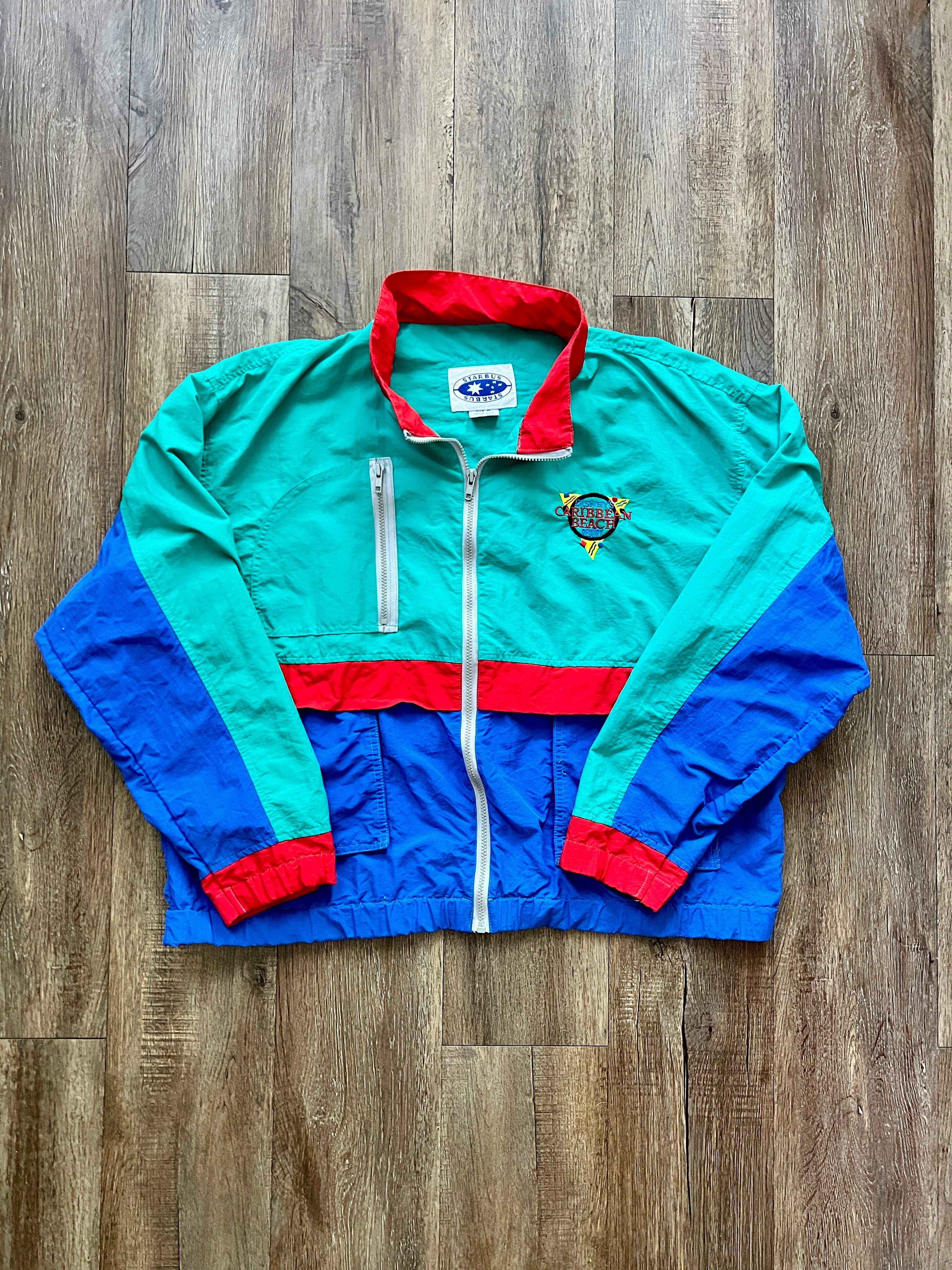 328 -Teal Multi Caribbean Beach Starbus Zip-UP - XL