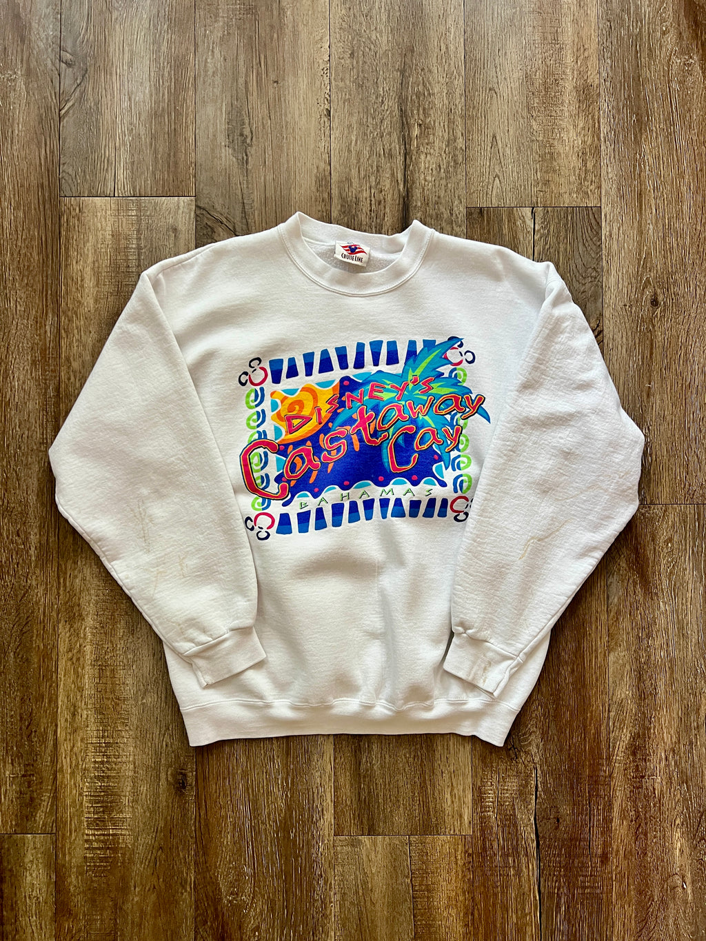 348 - White Castaway Cay Crewneck - L