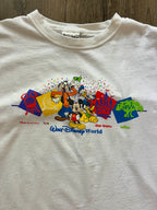 354 -White Mickey Donalf Goofy Pluto 4 Parks Logo Shirt - XL