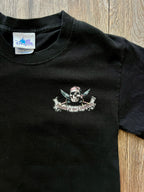 366 -Black Pirates of the Caribbean Flames Skull & Crossbones - S