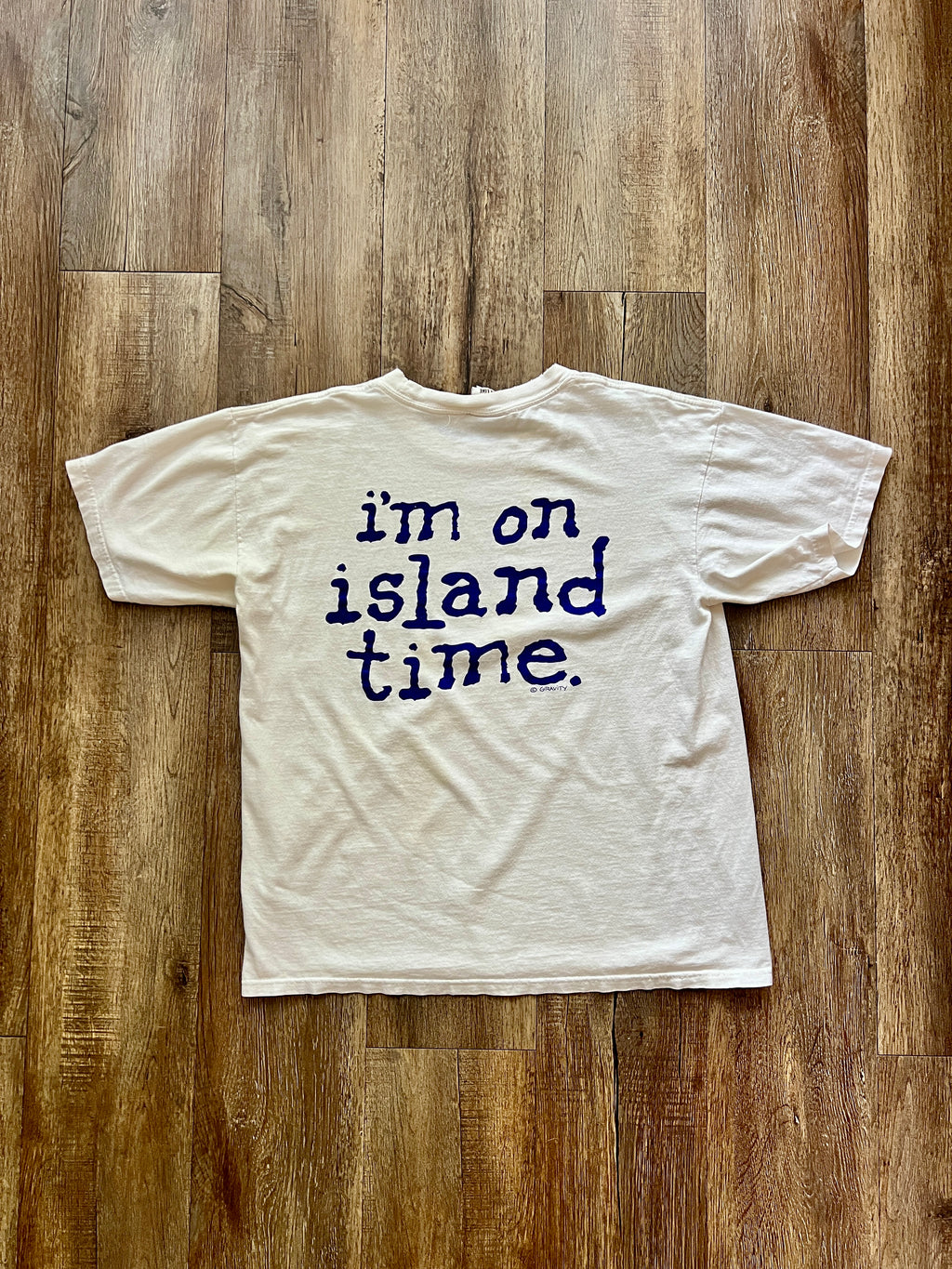 349 -White I'm On Island Time Watch Shirt - L