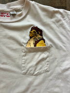 353 -Cream Embroidered Simba & Nala Pocket Tee - 3X