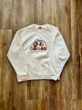 350 -White Embroidered DCL Mickey & Minnie Confetti Crewneck - L