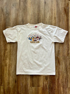 352 -White Embroidered DCL Fab 5 Confetti Shirt - L