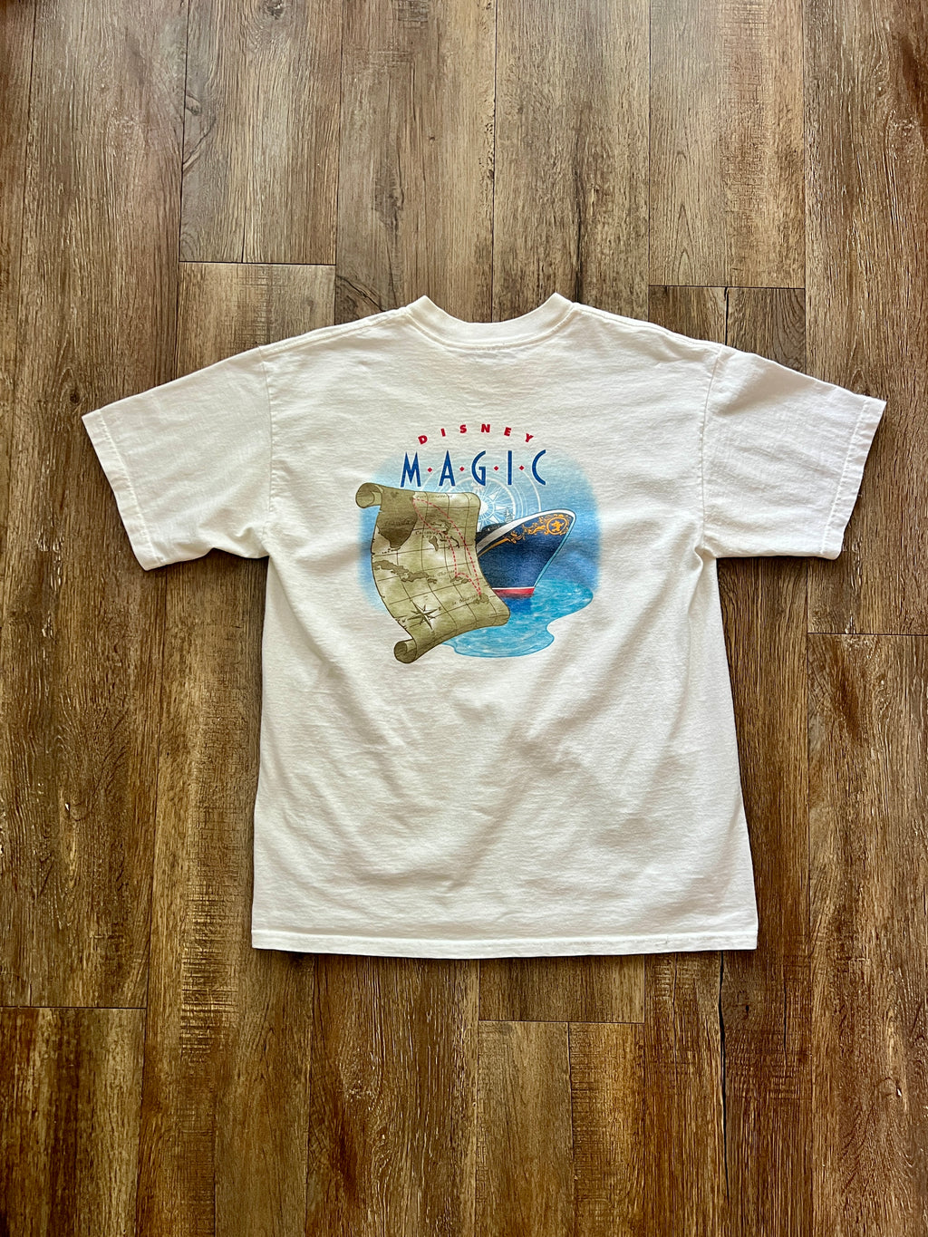 351 -White Disney Magic Map Shirt - L