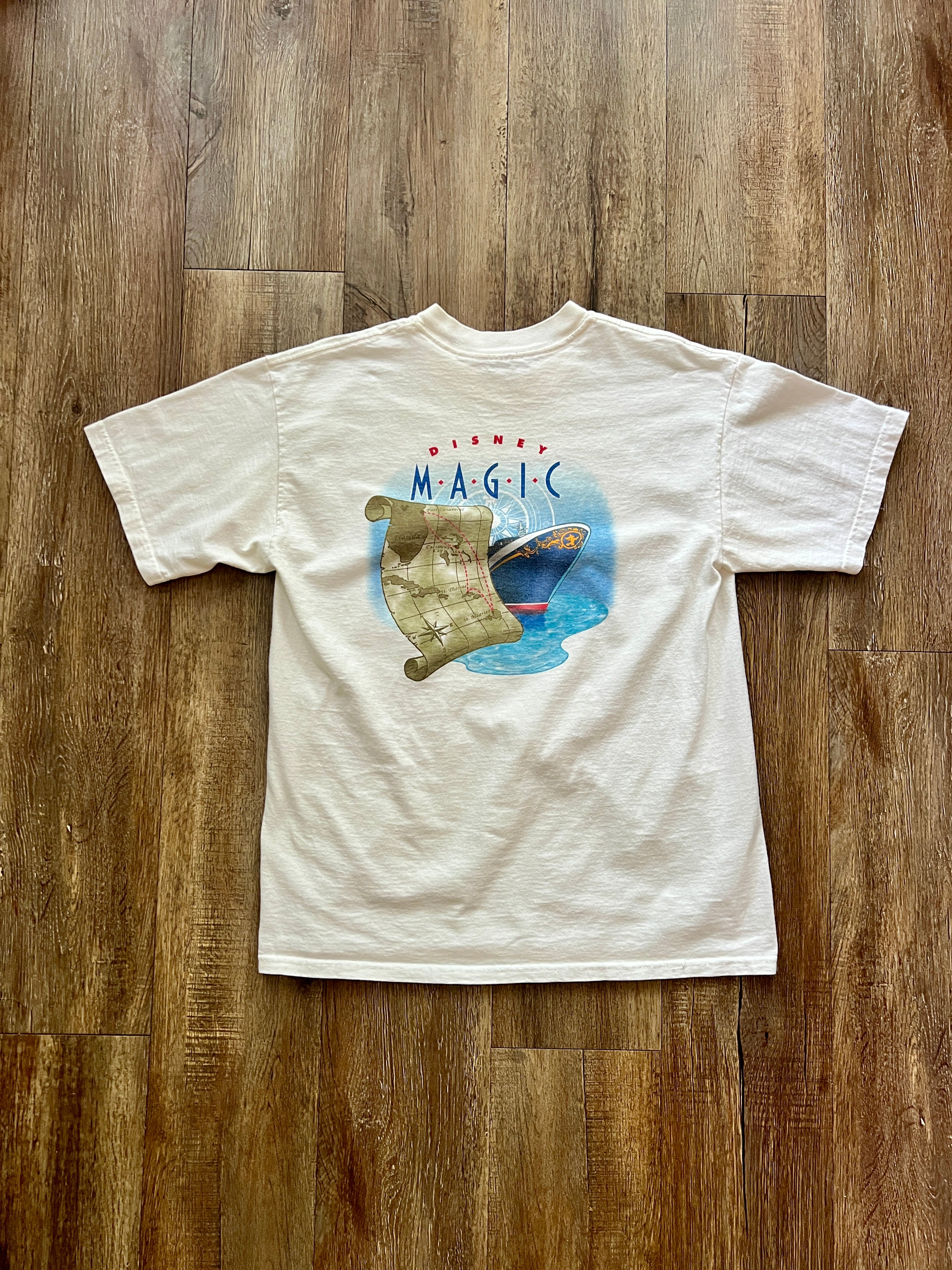 351 -White Disney Magic Map Shirt - L