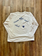 347 -White DCL Mickey & Friends Autograph Long Sleeve - L