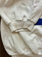 332 -White Ahoy! Mickey Blue Striped Crewneck - L