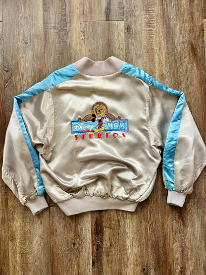 364 -Silver Satin MGM Studios Bomber Jacket - M