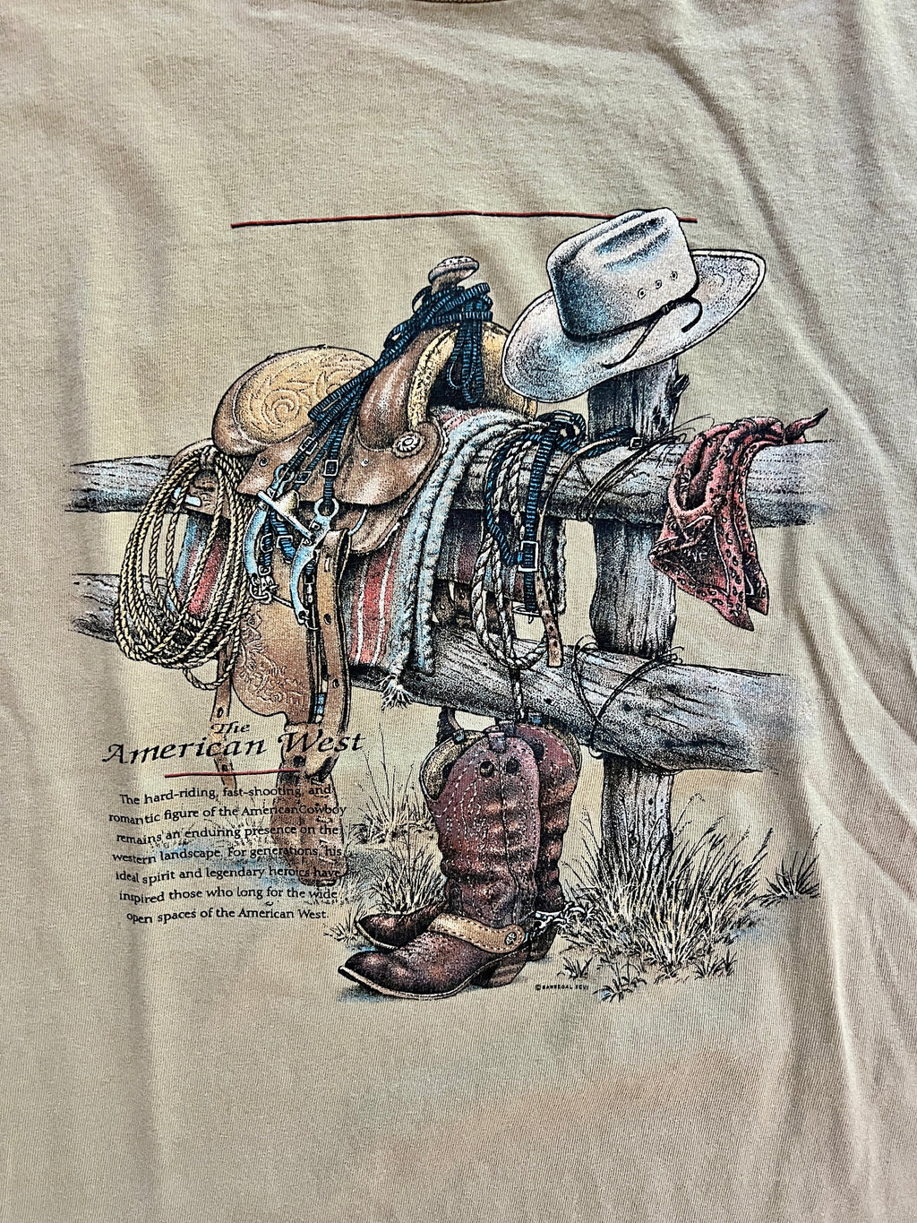 1362 - Tan Anvil American West Saddle Fence Post Shirt - XL