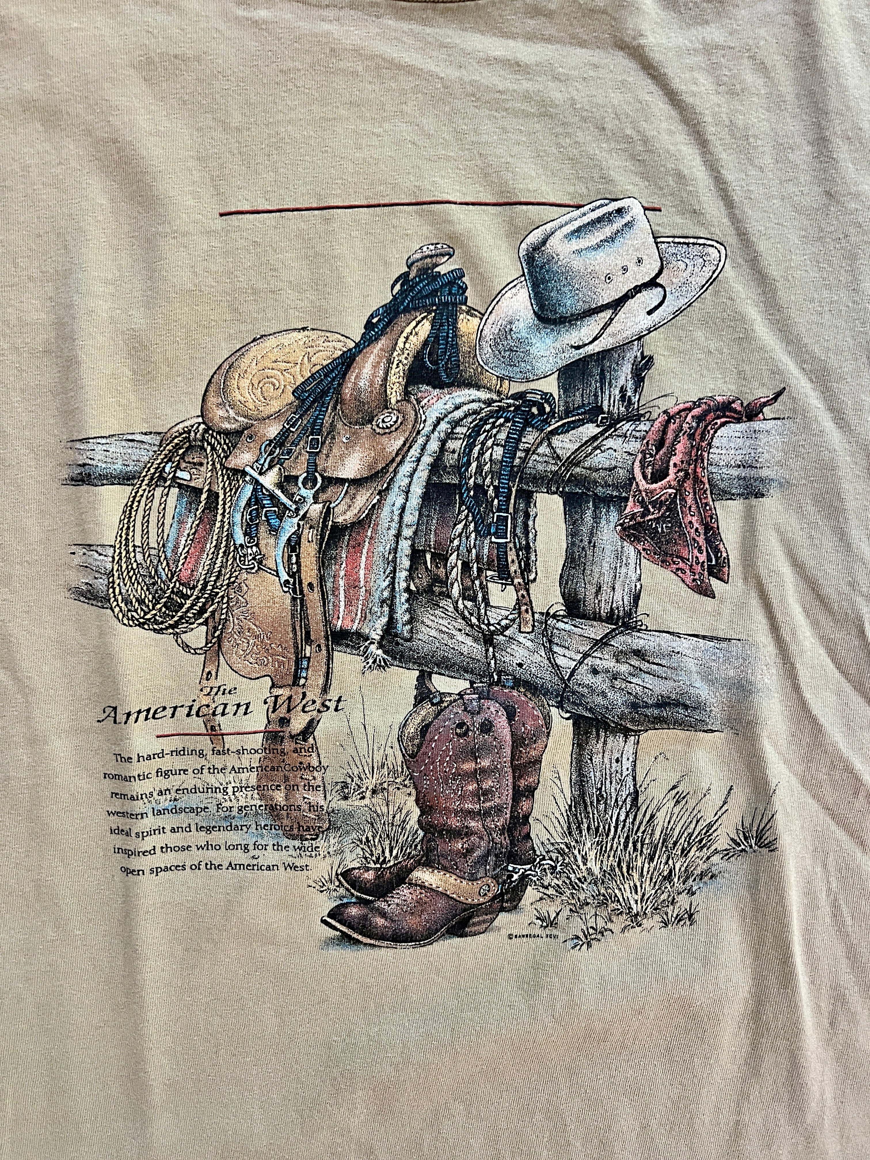 1362 - Tan Anvil American West Saddle Fence Post Shirt - XL