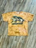 1364 - Gold 1999 The Mountain Tie-Dye Running Horses Shirt - XL