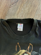 1366 - Black Double Horse Shirt - 3XL