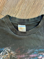 1367 - Black Wraparound Running Horses Desert Scene Shirt - XL