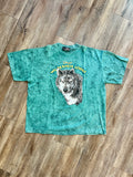 1368 - Green Tie-Dye Wilderness Lodge Wolf Shirt - OSFA