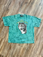 1368 - Green Tie-Dye Wilderness Lodge Wolf Shirt - OSFA