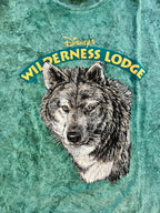 1368 - Green Tie-Dye Wilderness Lodge Wolf Shirt - OSFA